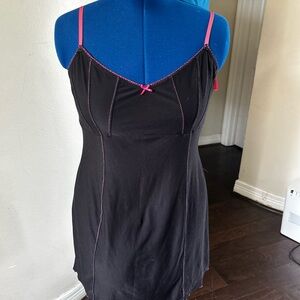 Ambrielle Black Chemise with Pink Trim